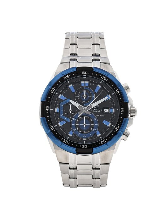 Casio edifice black and blue hot sale