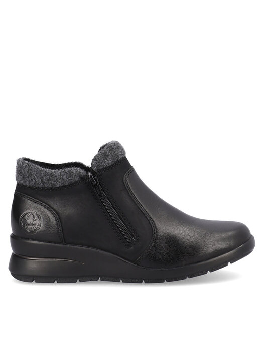 Stivaletti In Vera Pelle Rieker Y0050-00 Plateau Stiefeletten In Schwarz Rieker Donna - 9