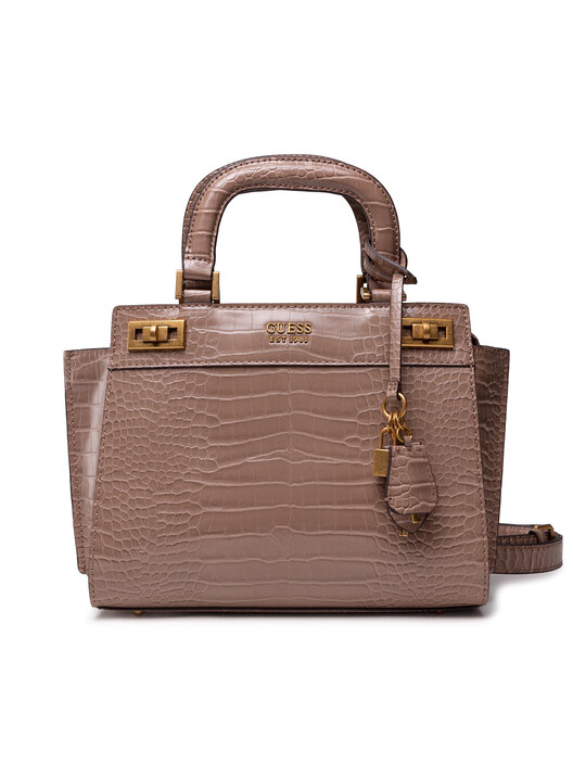 Guess Katey Guess Braune Handtasche Guess Tasche Kroko Optik GrÃ¼n