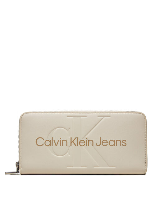 Velika enska denarnica Calvin Klein Jeans K60K607634 Ecru eobutev.si