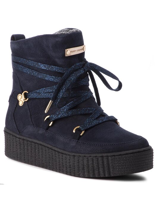 Bottines Tommy Hilfiger Cozy Warmlined Suede FW0FW03437 Bleu marine chaussures