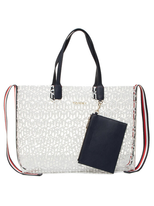 Bolso Tommy Hilfiger Iconic Tommy Tote Transparent AW0AW08319 Blanco zapatos.es