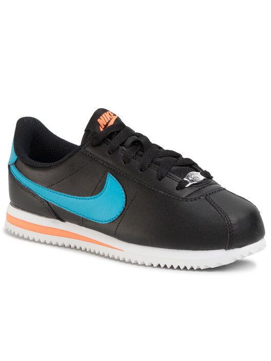 Black and blue nike cortez deals
