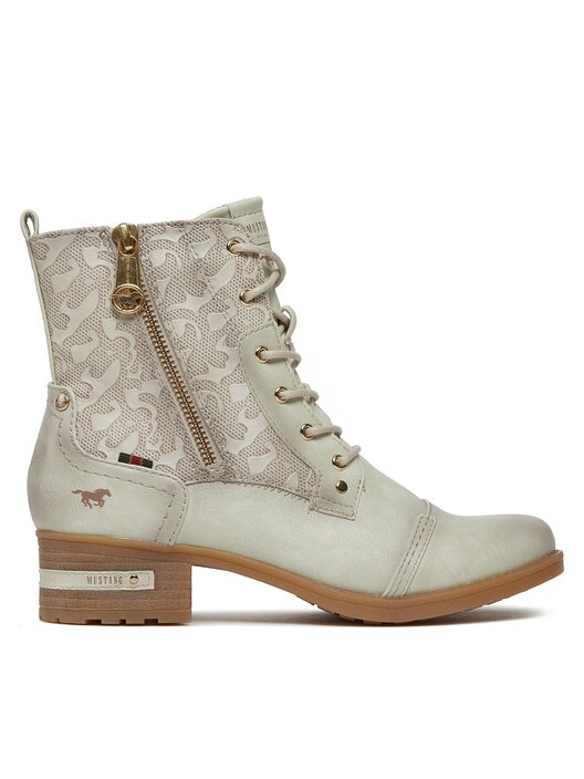 Schuh Mustang Stiefel Flach Stiefeletten Mustang 1229508 Grau