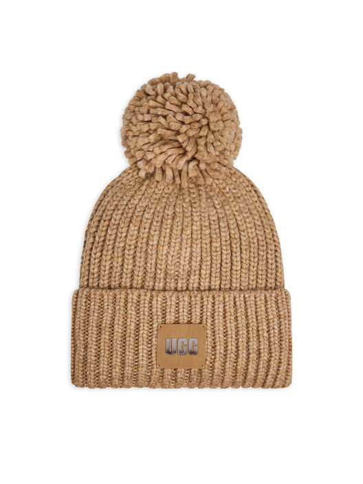 Čepice Ugg Chunky Rib Knit Beanie W Pom 20165 Béžová | eobuv.cz
