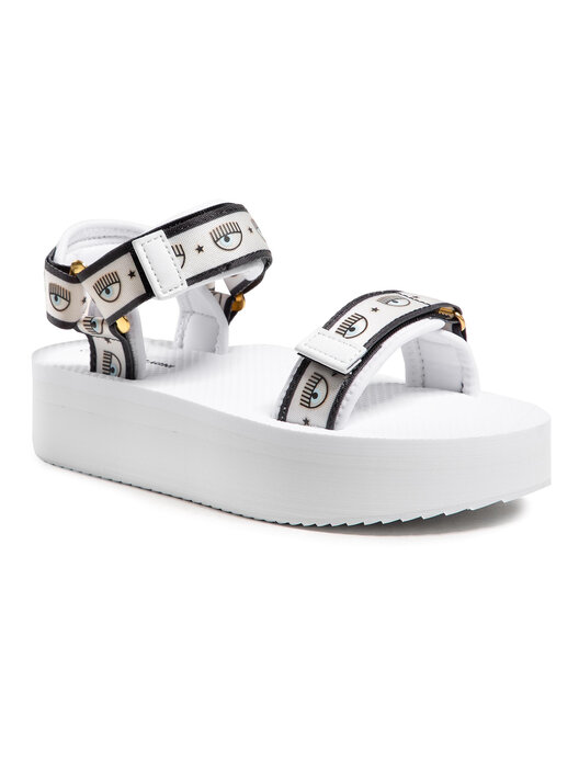 Calzini Donna Chiara Ferragni - In Cotone, Con Fascia Logo EyElike, Colore Bianco, Taglia 35-41
