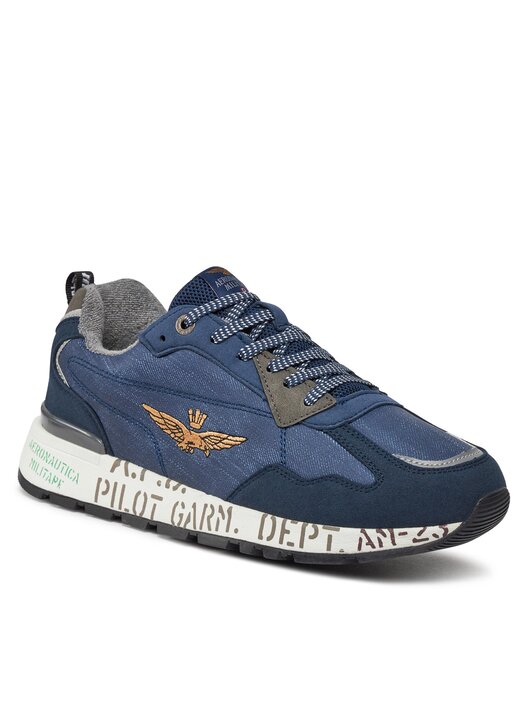 Aeronautica Militare Sneaker Frecce Tricolori – Modello U25AR05, Blu Ecosuede/Nylon, Taglia 41