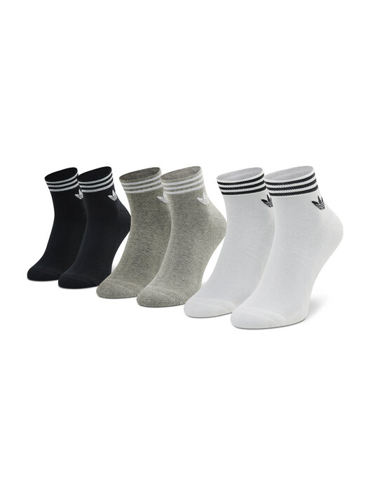 Set di 3 paia di calzini corti unisex adidas Trefoil Ankle HC9550 Grigio escarpe