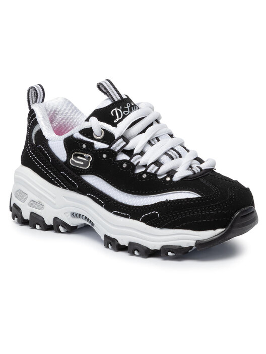 Sneakers Skechers D lites Biggest Fan 80587L BKW Nero escarpe