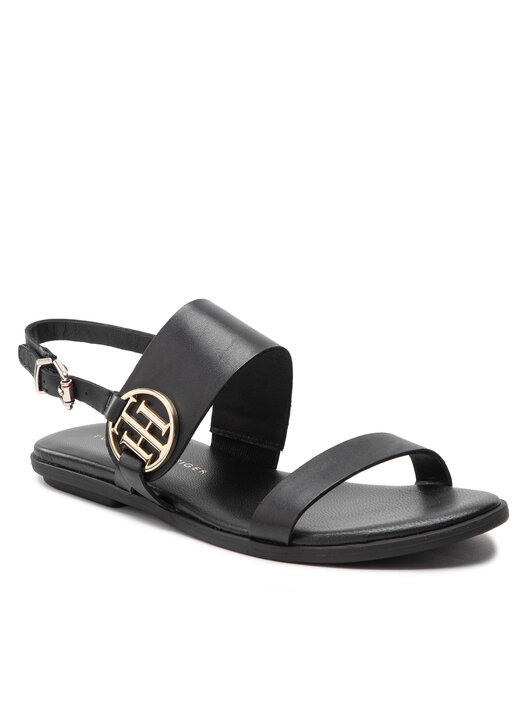 Сандали Tommy Hilfiger Round Th Flat Sandal FW0FW06230 Черен | obuvki.bg