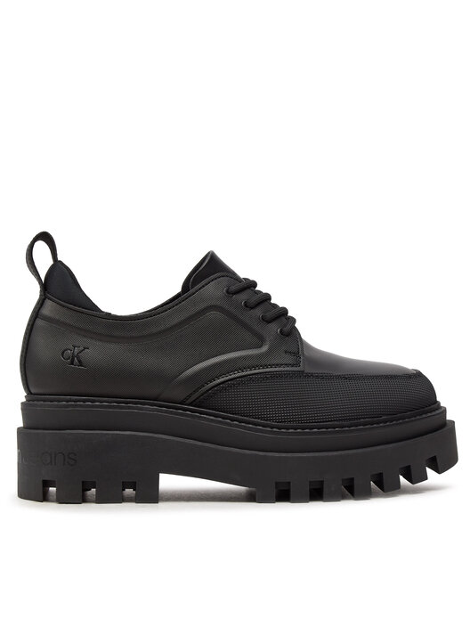 Sneakers Calvin Klein Jeans Flatform Laceup Derby Mg Mtl YW0YW01502 Noir chaussures
