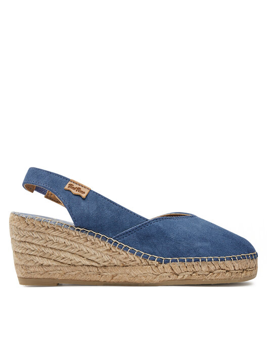 Espadrilles, sandales compensées, cuir daim, roses, Amalfi, Toni Pons
