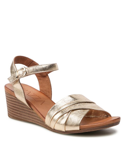 Sandales Femme Piazza à Fermeture Velcro - Talon Compensé - Semelle En Polyuréthane - Doublure Cuir Véritable