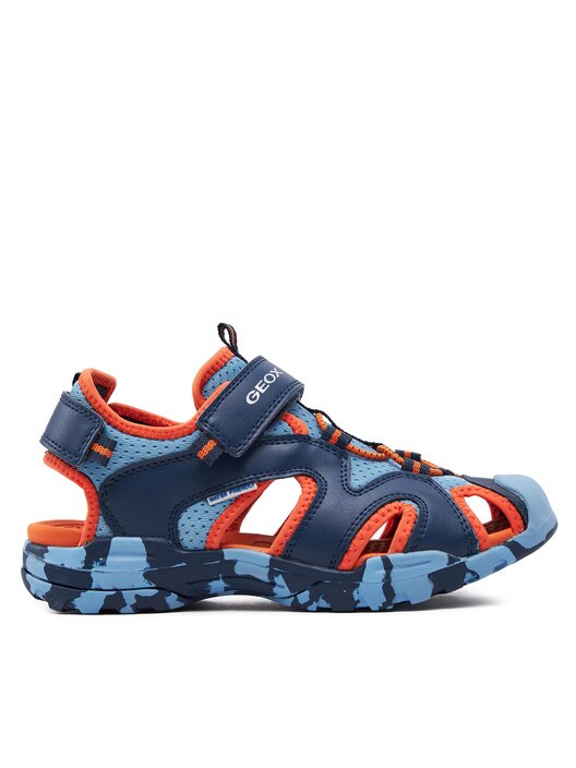 Sandales Garçon Geox Lipari Boy - Cuir, Semelle Respirante, Scratch, Confort Anatomique