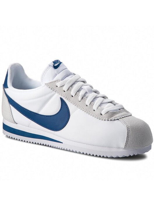 nike classic cortez nylon white gym blue