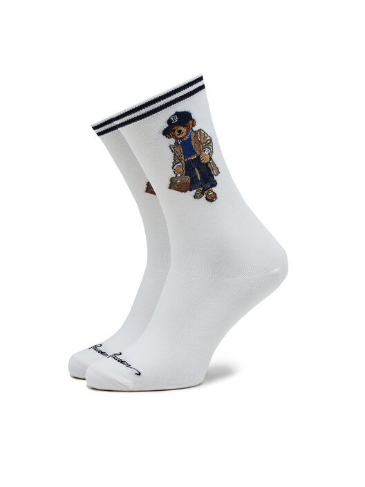 Chaussettes hautes femme Polo Ralph Lauren 455923561001 Blanc chaussures