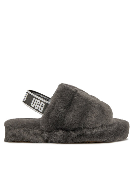 Ugg fluff yeah slide black and white cheap