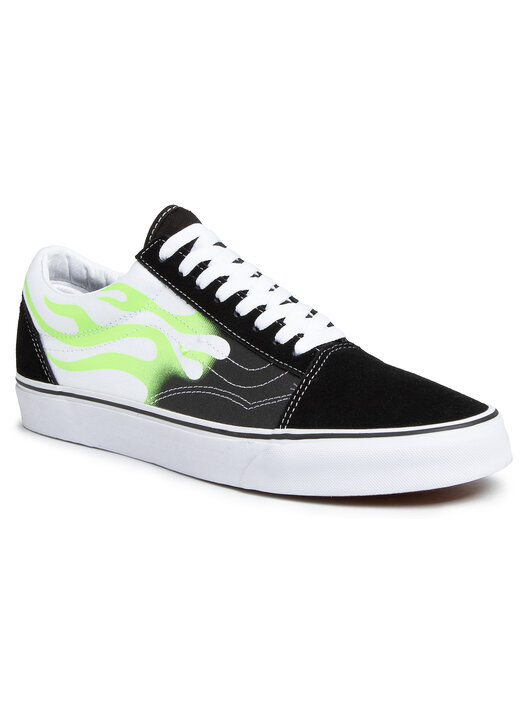 buty Vans Old Skool - Flames Black/True White - blackcomb