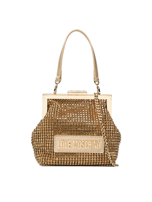 Love Moschino Damen Schultertasche Aus Kunstleder | Elfenbein | Modisches Design Mit Logo-Prägung