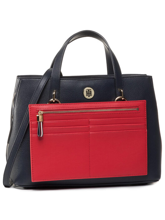 Handtasche Tommy Hilfiger Charming Tommy Med Work Bag AW0AW08158 Dunkelblau eschuhe
