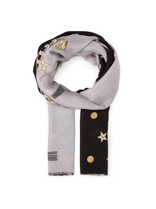 Stola Liu Jo Nera In Modal - 90x180 Cm, Con Motivi Geometrici E Frange - Foto 4