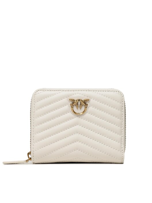 Portafoglio Zip Around Pinko Taylor - In Pelle Vitello Effetto Seta, Modello Compatto Con Zip Periferica, Accessorio Donna Elegante