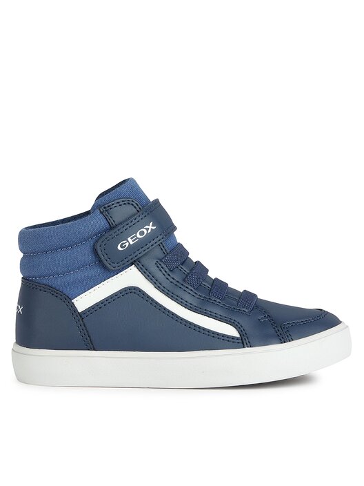 Geox Garçon Gisli Boy A - Baskets Montantes Respirantes, Cuir Et Nylon Bleu, Confort Et Style Pour Enfant Actif Toute L'Année