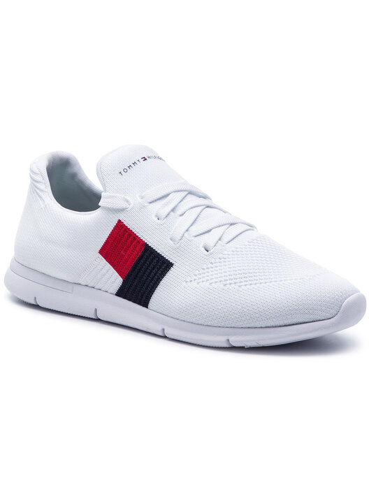 Sneakers Tommy Hilfiger Knitted Flag Light Sneaker FW0FW04144 WeiB eschuhe