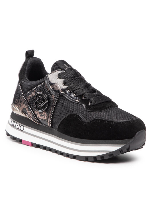 Liu Jo Glitzer Turnschuhe Schwarz LIU JO WITH GLITTER LOGO Sneaker Low  Black/schwarz