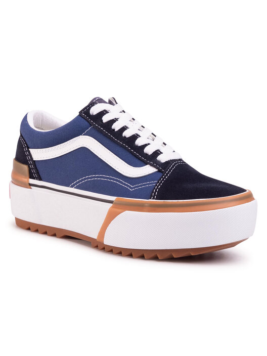 Zapatos Vans Vans Old Skool Azules Suela Marron Zapatillas De