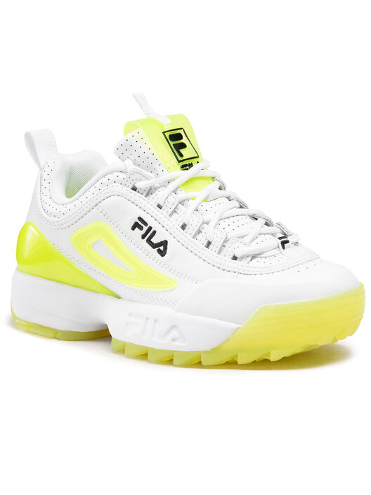 White and yellow filas discount