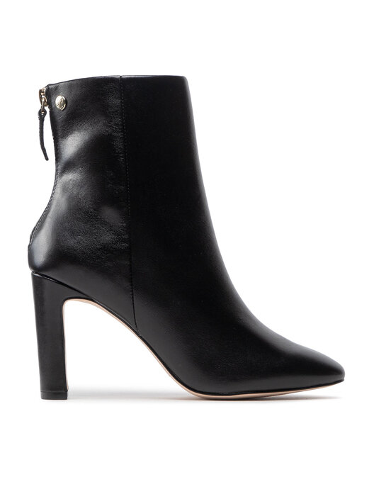 Caprice Ankle Boots - Women's Black Leather/Textile Boots With Zipper, 3.5 Cm Chunky Heel