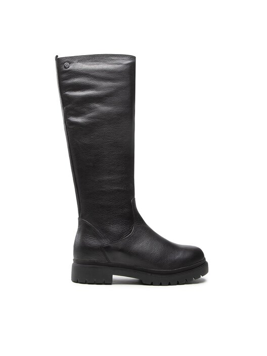 CAPRICE Stivali Alti Al Ginocchio Donna - Modello 9-9-25552-29 In Nappa Scanalata - Tacco 45mm, Colore Nero, Taglia 37 EU