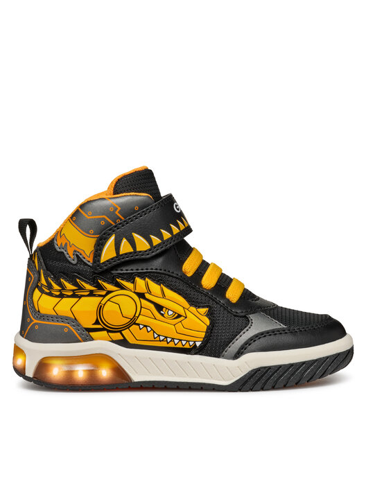 Scarpe Da Ginnastica Geox J Inek Boy Con Luci - Sneaker Basket Style Traspirante Per Bambini - Foto 3