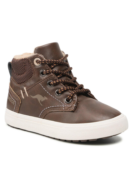 KangaROOS KAVU X Sneaker Jungen - Braune Hightop Schuhe Mit Thermo-Futter