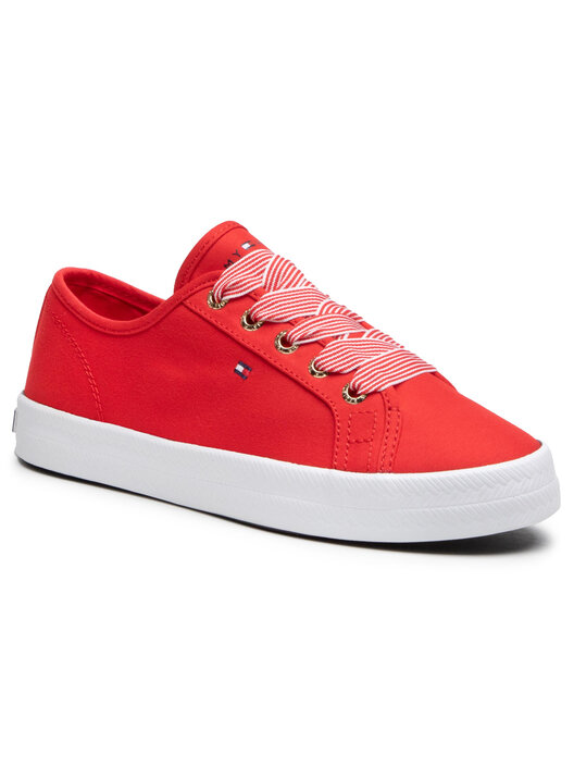 Sneakers aus Stoff Tommy Hilfiger Essential Nautical Sneaker FW0FW04848 Rot eschuhe