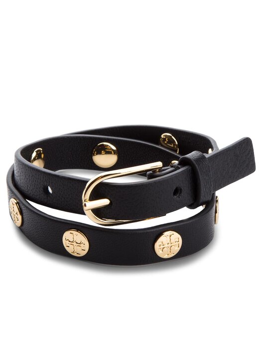 Armband Tory Burch Double Wrap Logo Stud Bracelet 11165816 Schwarz eschuhe