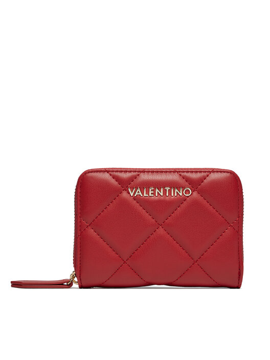 Portafoglio Donna Draeger Paris Rosso Con Foglie Dorate - 15x2.5x9.5 Cm, In Poliuretano, Con Cerniera E 10 Tasche