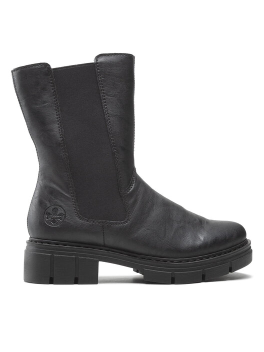 Rieker Damen Chelsea-Stiefel Y4592 – Cremebeiges Kunstleder, Mit Elastikeinsatz Und Komfortweite
