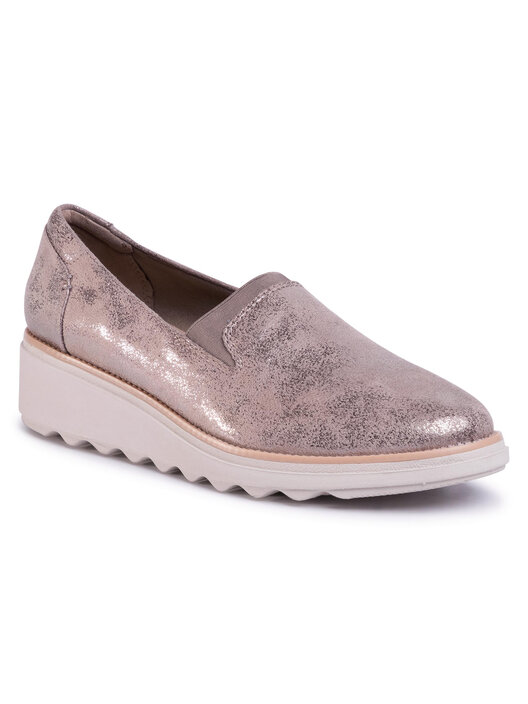 Clarks Femme Sharon Dolly Mocassin, Cuir Combiné Bleu Marine, 10 UK