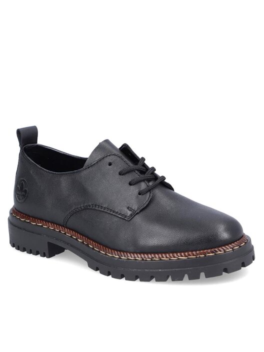Chaussures Rieker Homme 11222 Oxford En Cuir Suédé Marron - Confort Largeur H, Semelle Léger Et Membrane Imperméable