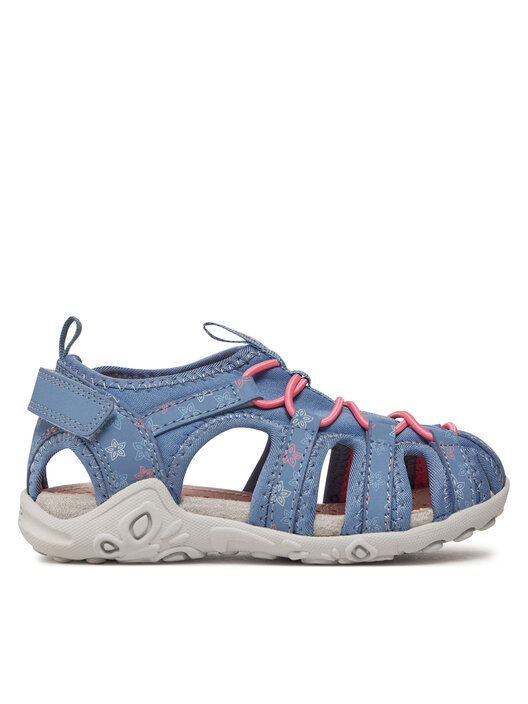 Sandali Geox J Whinberry G – Bambina, Pelle Traspirante, Chiusura A Strappo, Suola In Gomma