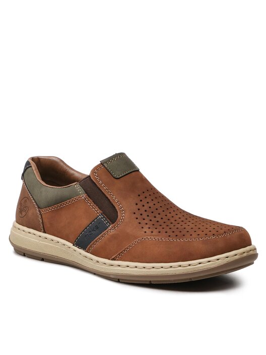 Mocasines Rieker Para Hombre - Color Marrón, Suela Ligera Y Flexible, Bienestar Para Los Pies