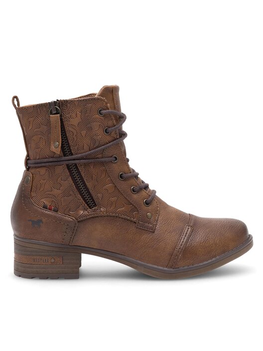 Botines Marrones Botas Con Cordones Mujer Mustang Botines Mustang