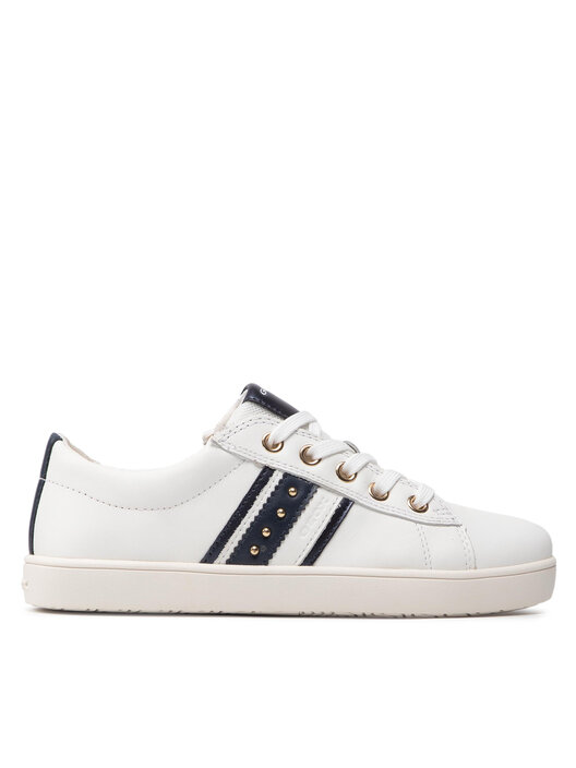 Scarpe Geox Per Bambina J024MH - White-Navy, Pelle, Traspiranti