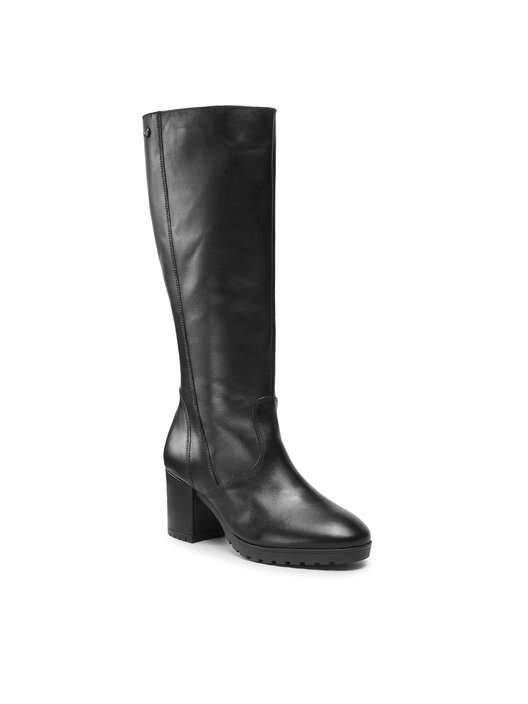 Bottes CAPRICE Femme Genou Cuir Textile Largeur G Talon Carré – Confort & Élégance Airmotion