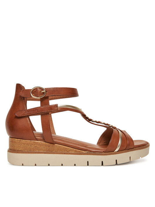 Tamaris Sandalen Braune Sandaletten Keilabsatz Sandalen Tamaris