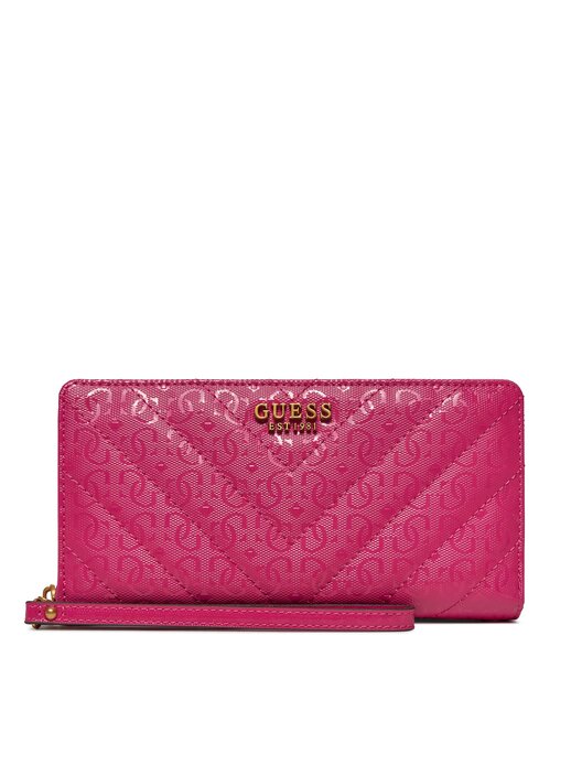 Portafoglio Donna GUESS Nelka - In Ecopelle Stampa Rettile, Colore Grigio Stone, Compatto Ed Elegante
