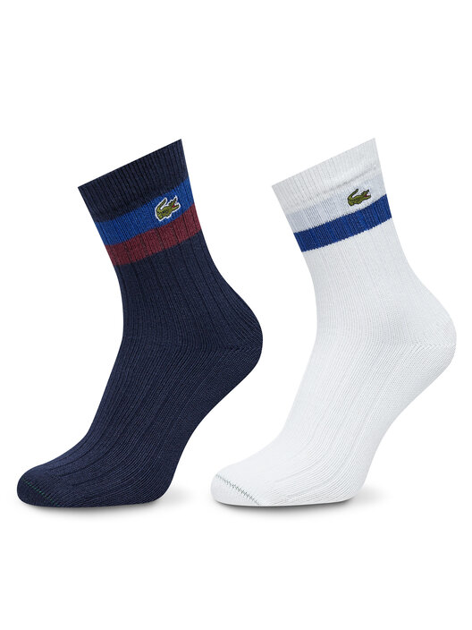 Lot de 2 paires de chaussettes hautes unisexe Lacoste RA4241 Multicolore chaussures
