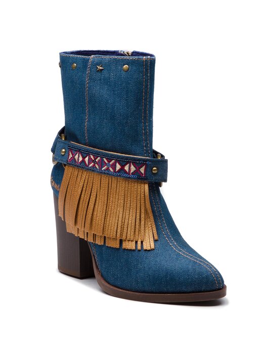 Stivaletti Desigual Shoes Folk Exotic Denim 18WSTD02 Blu scuro escarpe